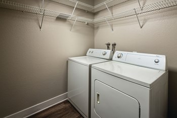 In unit washer and dryer at The Madison at Town Center Apartments in Santa Clarita CA